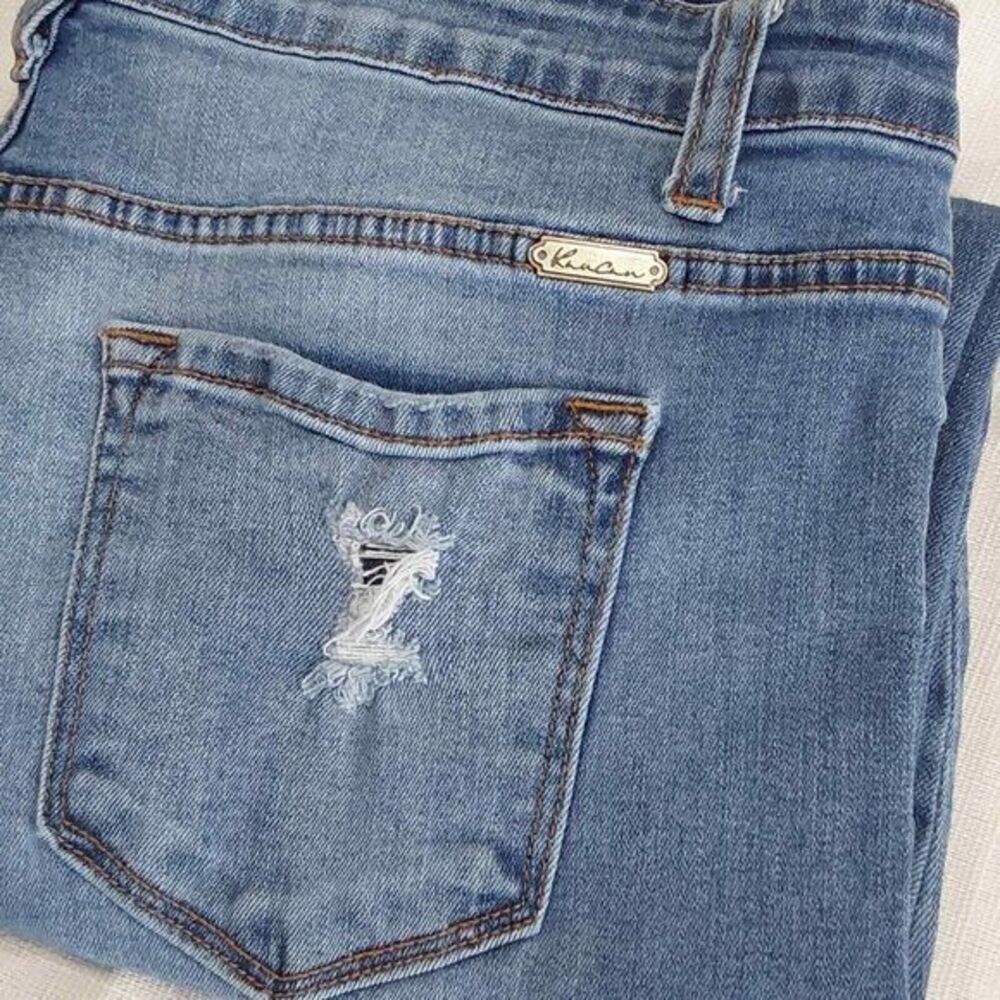 KanCan‎ Distressed Destroyed Women's Blue Denim Jeans Size 15/31